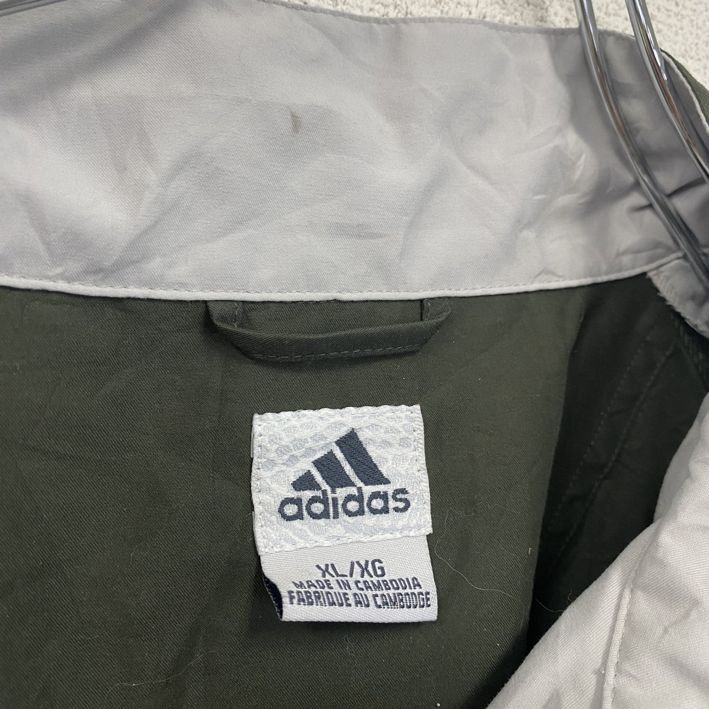 adidas　アディダス　ハーフジップブルゾン/スイングトップ　ハーフジップ　緑　XLサイズ