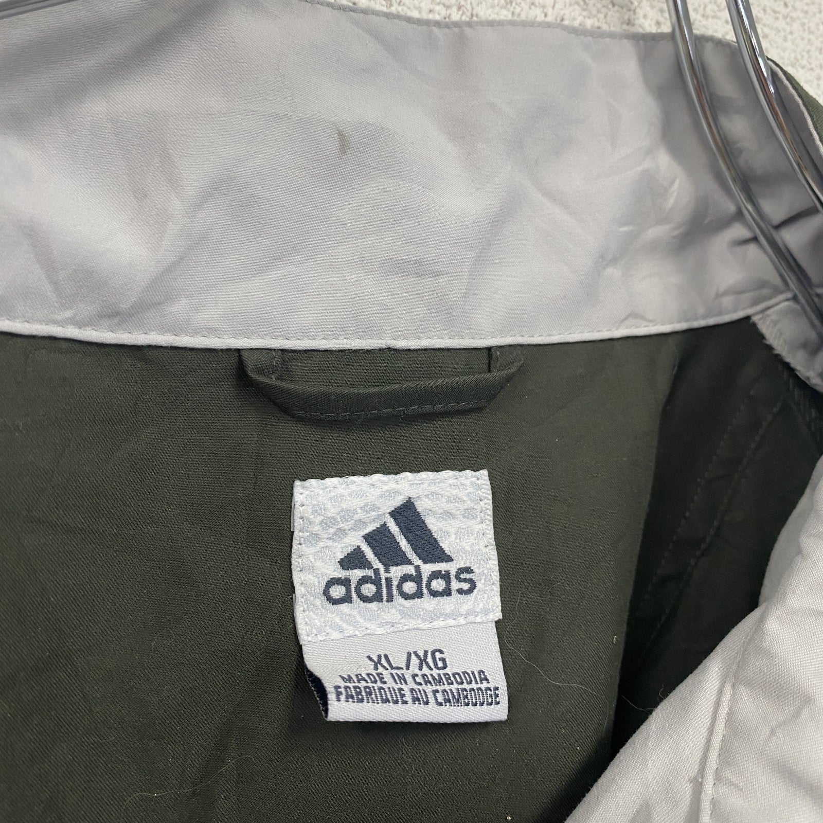 adidas　アディダス　ハーフジップブルゾン/スイングトップ　ハーフジップ　緑　XLサイズ