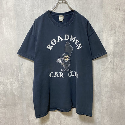 古着 used　GILDAN ギルダン　ROADMEN　半袖プリントTシャツ　黒　ブラック　レトロデザイン　XLサイズ