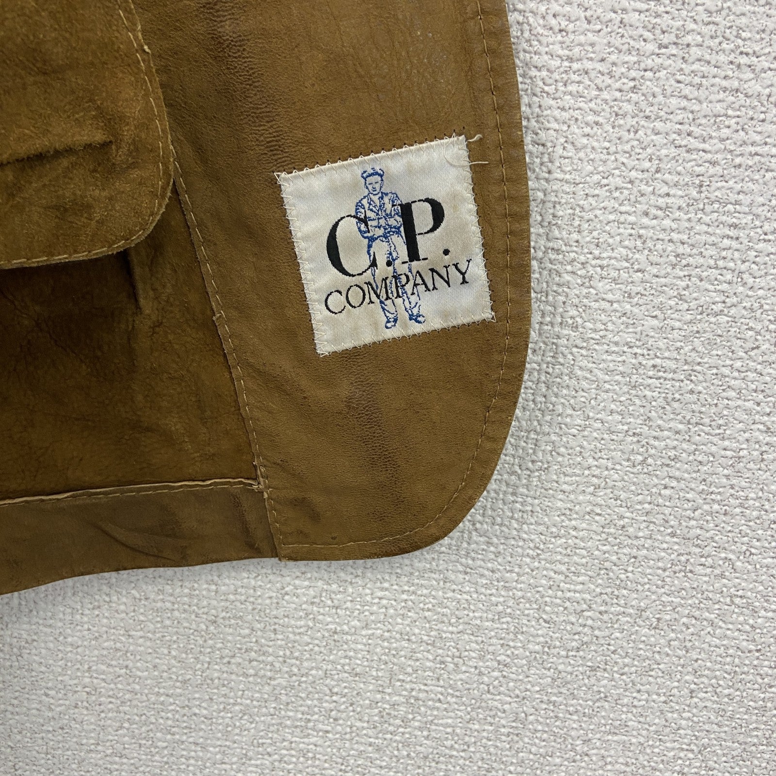 90s　C.P.COMPANY　シーピーカンパニー　レザーテーラージャケット　茶色　キャメル　ブラウン