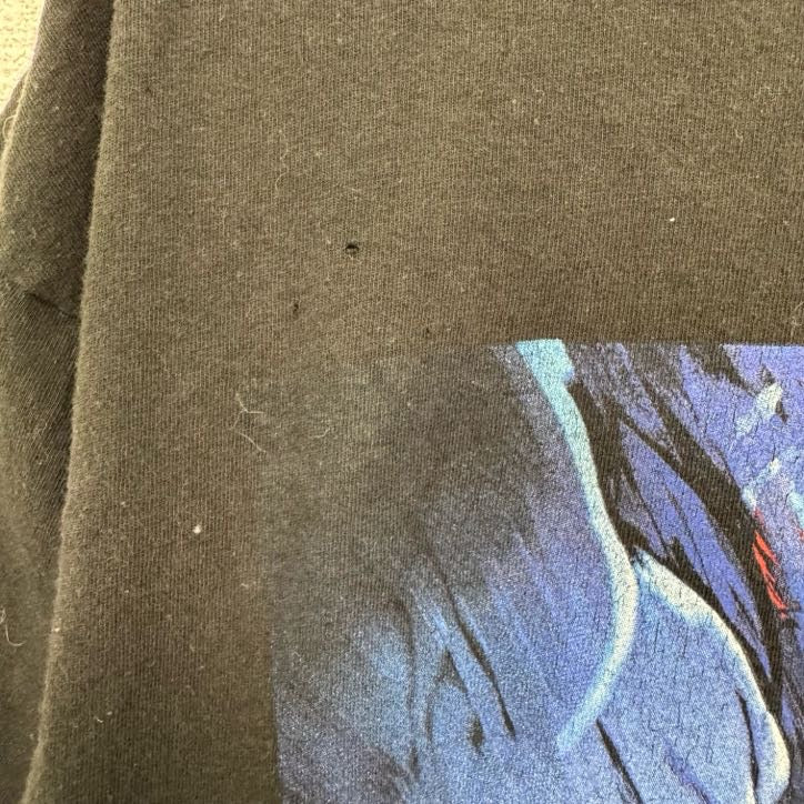 古着 used　鬼滅の刃　DEMON SLAYER　半袖アニメプリントTシャツ　劇場版　無限列車編　黒　ブラック　Lサイズ