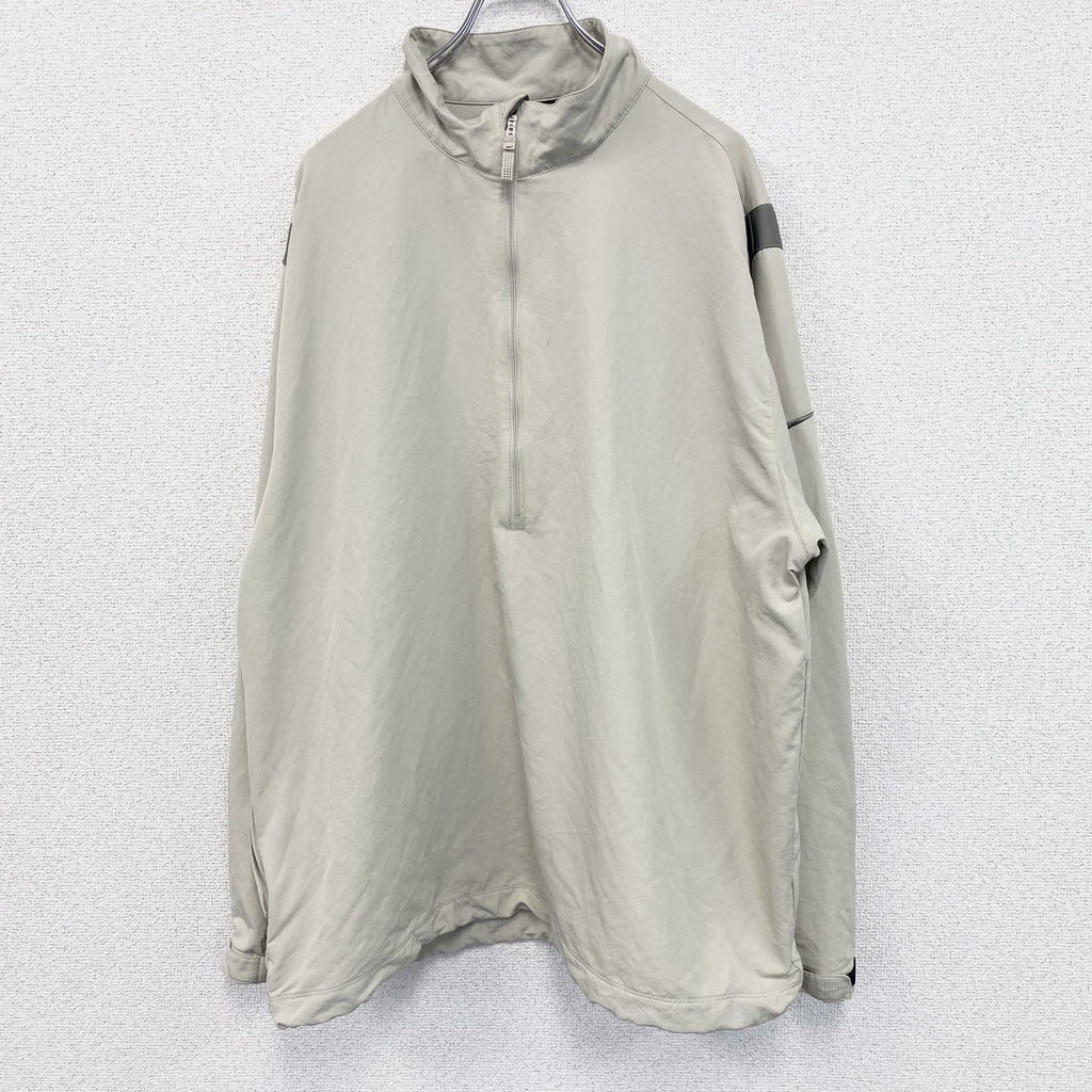 NIKE　ナイキ　プルオーバージャケット　ハーフジップ　スウッシュロゴ　ベージュ　XXLサイズ