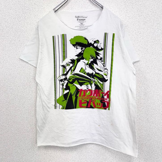 古着 used　カウボーイビバップ　COWBOY BEBOP　半袖アニメプリントTシャツ　カットオフ　白　ホワイト　Mサイズ