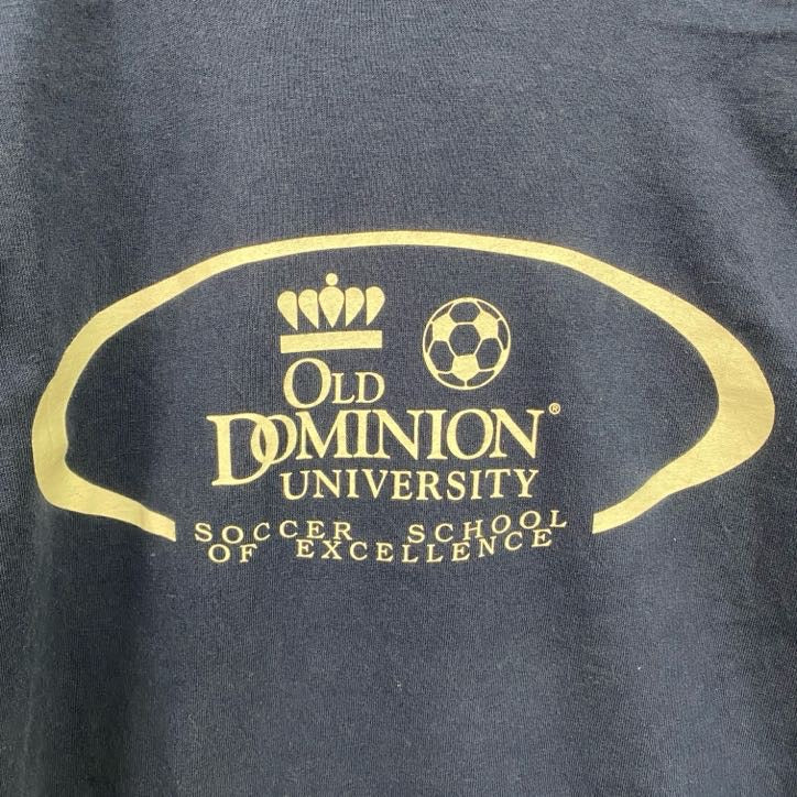 古着 used　90s　adidas　アディダス　半袖カレッジプリントTシャツ　OLD DOMINION　ネイビー　Sサイズ