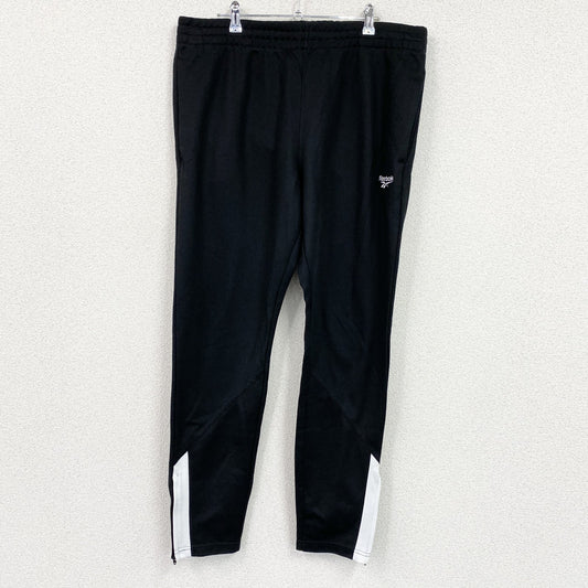 Reebok　リーボック　トラックパンツ/ジャージパンツ　刺繍ロゴ　黒　ブラック　2XOサイズ