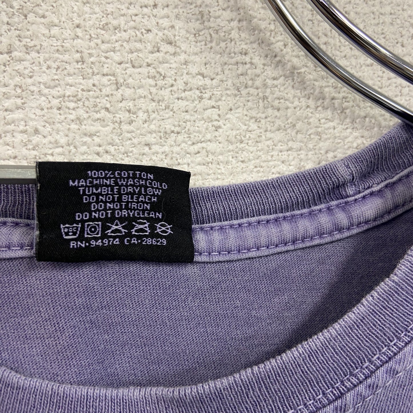 STUSSY　ステューシー　半袖プリントTシャツ　両面プリント　スカル　骸骨　紫　パープル　Mサイズ