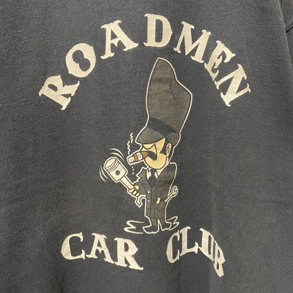 古着 used　GILDAN ギルダン　ROADMEN　半袖プリントTシャツ　黒　ブラック　レトロデザイン　XLサイズ