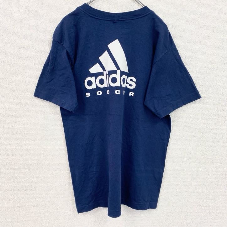 古着 used　90s　adidas　アディダス　半袖カレッジプリントTシャツ　OLD DOMINION　ネイビー　Sサイズ