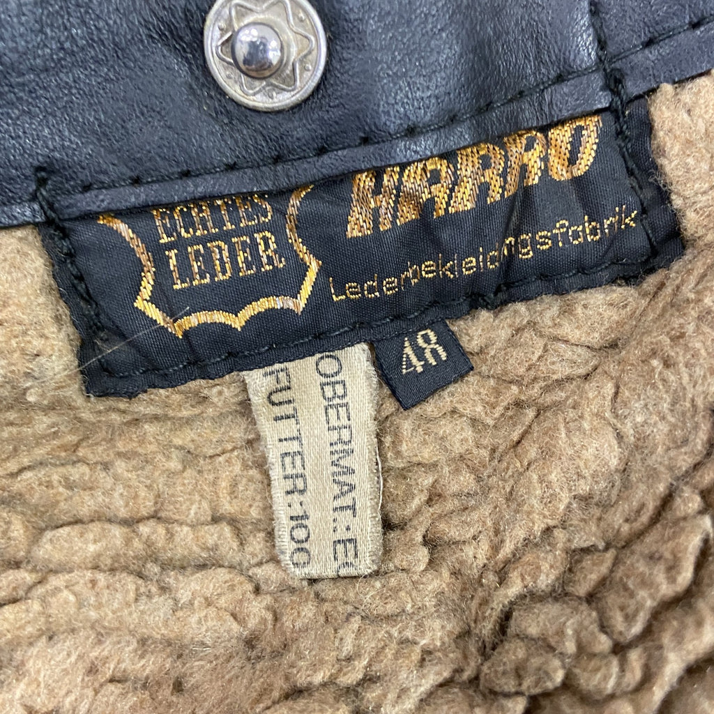 HARRRO　レザージャケット　ダブルライダースジャケット　裏起毛　黒　ブラック　48