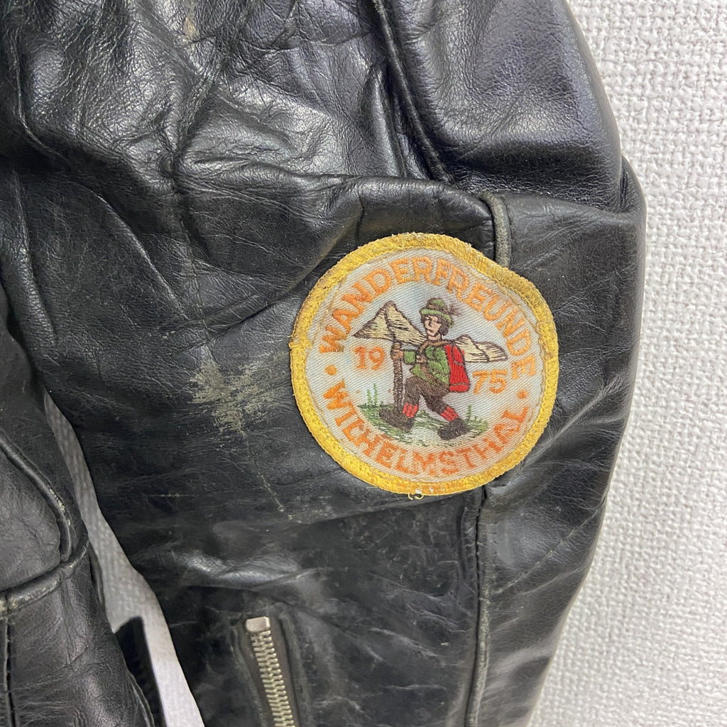 HARRRO　レザージャケット　ダブルライダースジャケット　裏起毛　黒　ブラック　48