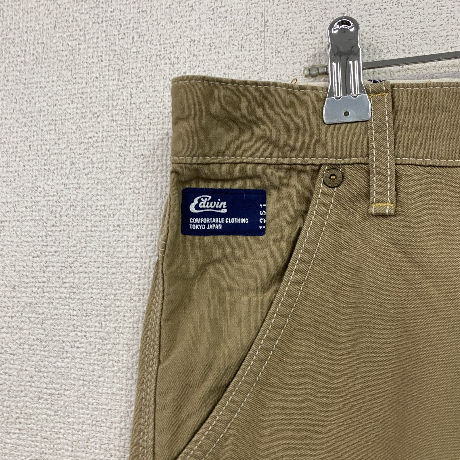 EDWIN　エドウィン　ワークパンツ　ワンポイント　ベージュ　Lサイズ