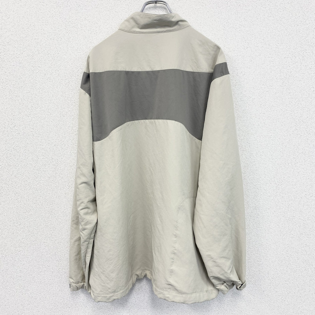 NIKE　ナイキ　プルオーバージャケット　ハーフジップ　スウッシュロゴ　ベージュ　XXLサイズ