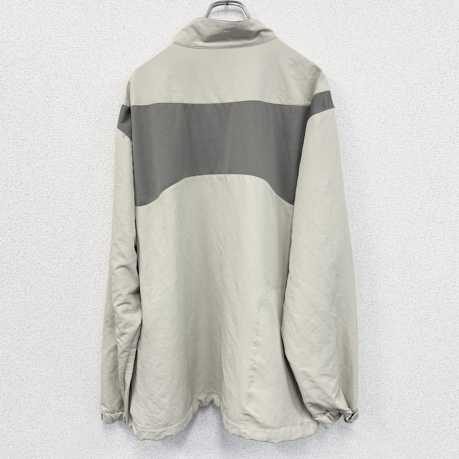 NIKE　ナイキ　プルオーバージャケット　ハーフジップ　スウッシュロゴ　ベージュ　XXLサイズ