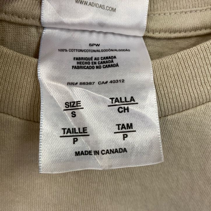 古着 used　00s　adidas　アディダス　半袖両面プリントTシャツ　バンクーバー　マラソン　クルーネック　ベージュ　Sサイズ