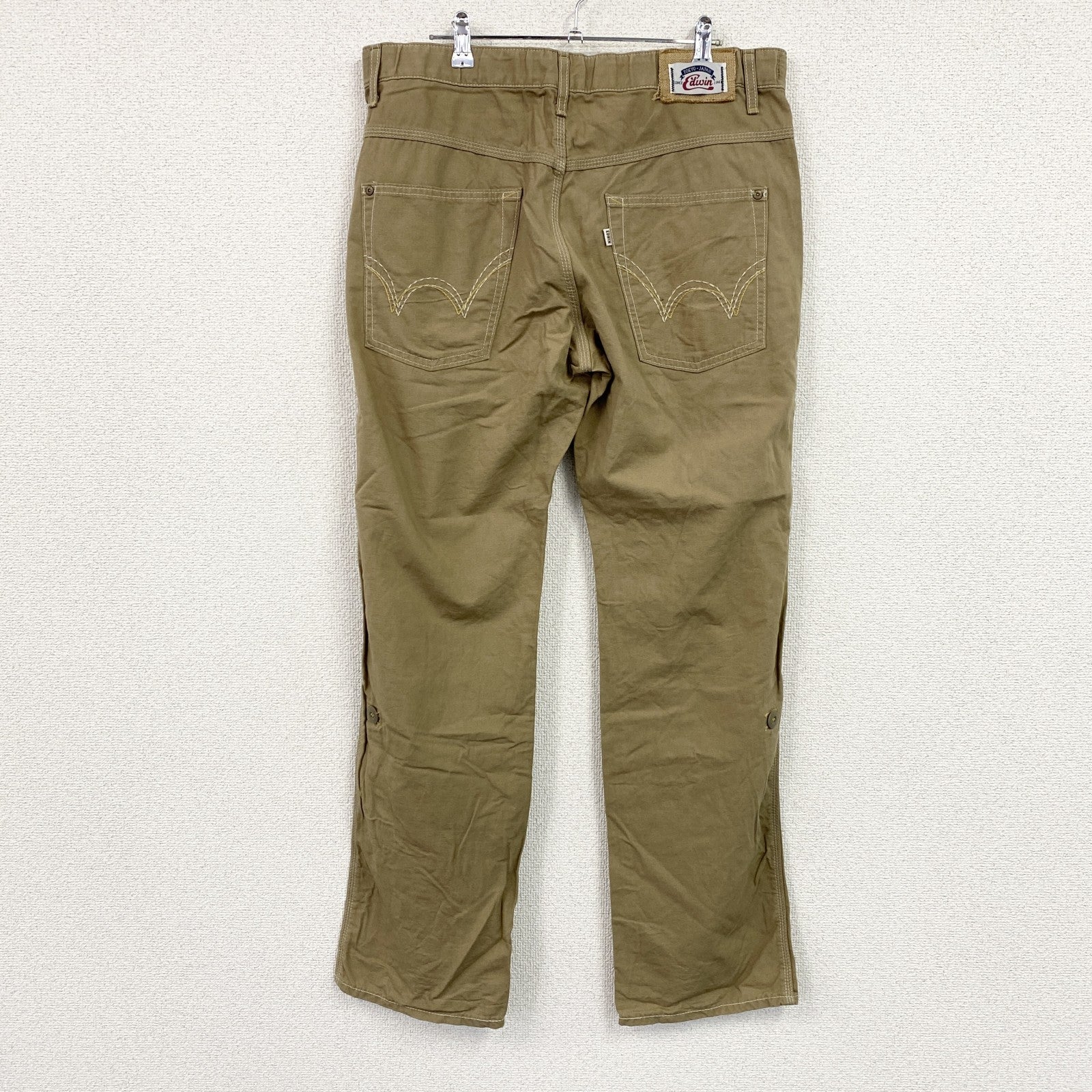 EDWIN　エドウィン　ワークパンツ　ワンポイント　ベージュ　Lサイズ