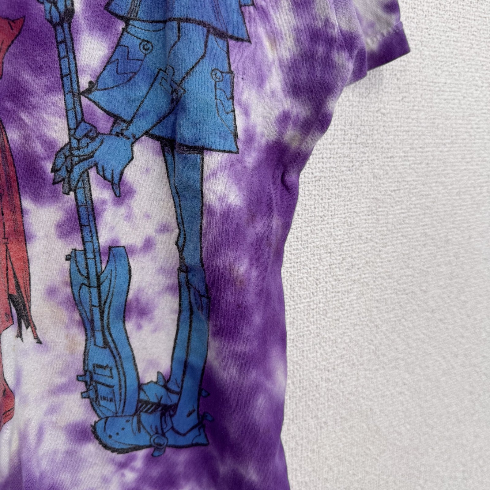 古着 used　Gorillaz　ゴリラズ　半袖バンドプリントTシャツ　tultexボディ　タイダイ柄　紫　パープル　Lサイズ