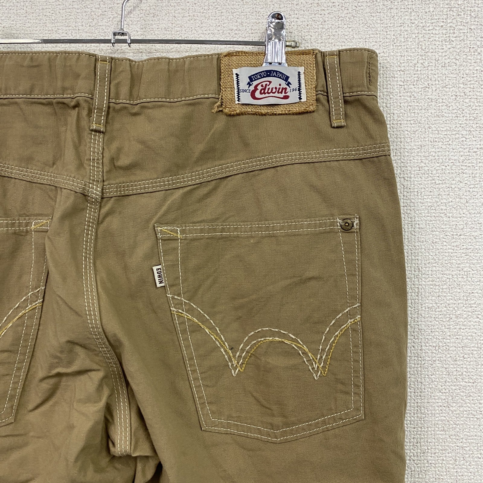 EDWIN　エドウィン　ワークパンツ　ワンポイント　ベージュ　Lサイズ
