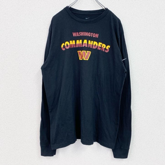 古着 used　NIKE　ナイキ　長袖スウェット　ワシントン・コマンダーズ　クルーネック　黒　ブラック　Lサイズ