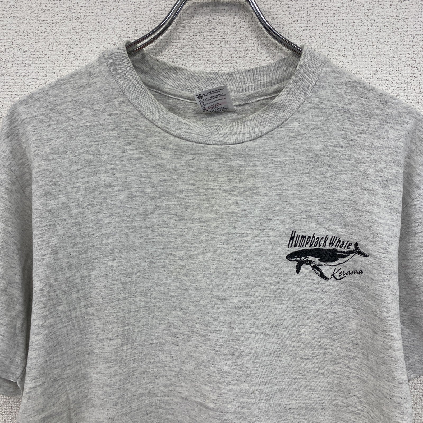90s　anvil　美ら海　半袖プリントTシャツ　ヴィンテージ　シングルステッチ　グレー　Mサイズ
