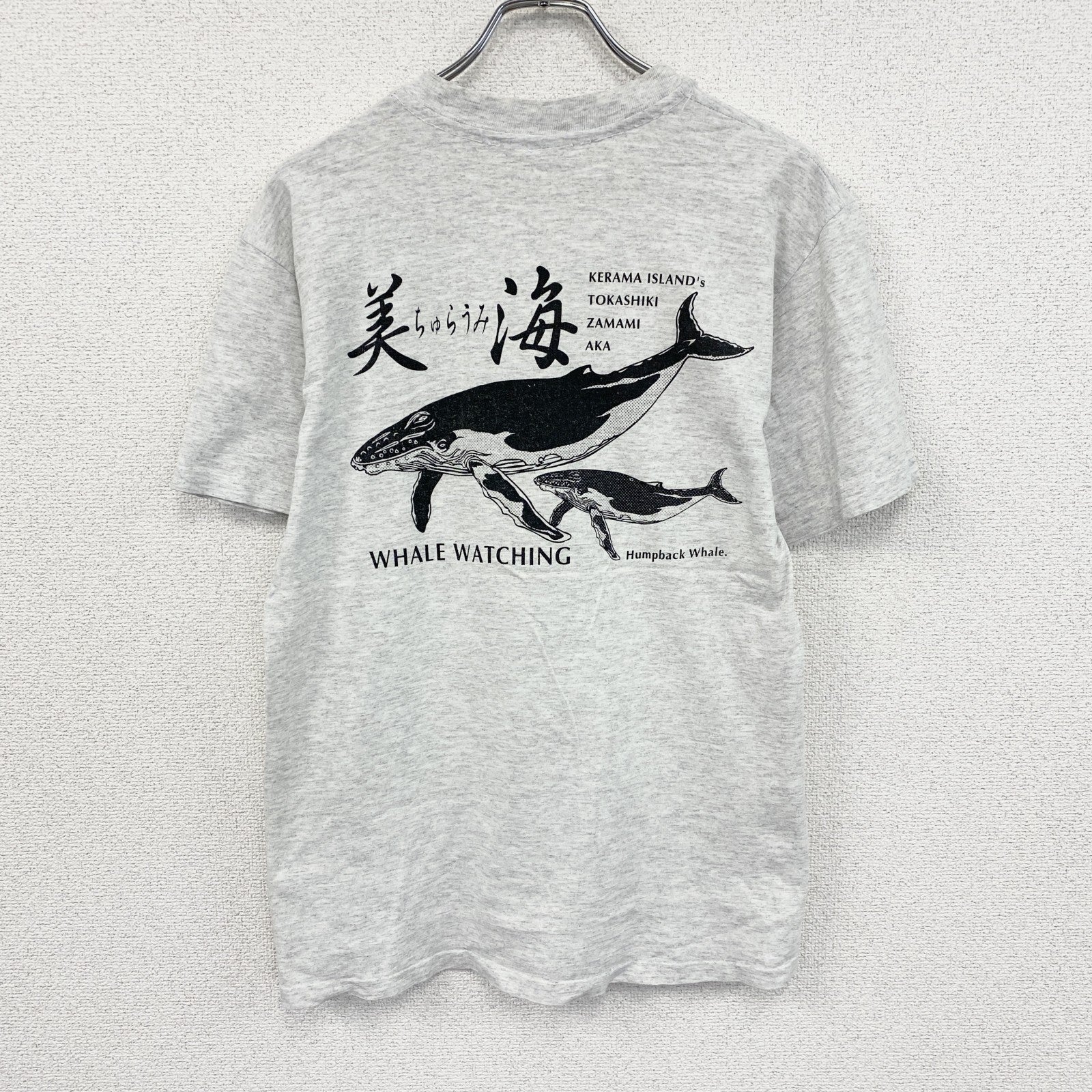 90s　anvil　美ら海　半袖プリントTシャツ　ヴィンテージ　シングルステッチ　グレー　Mサイズ