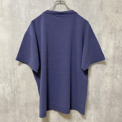 古着 used　スーパーマンパロディ　JESUS CHRIST　半袖プリントTシャツ　ネイビー　レトロデザイン　クルーネック