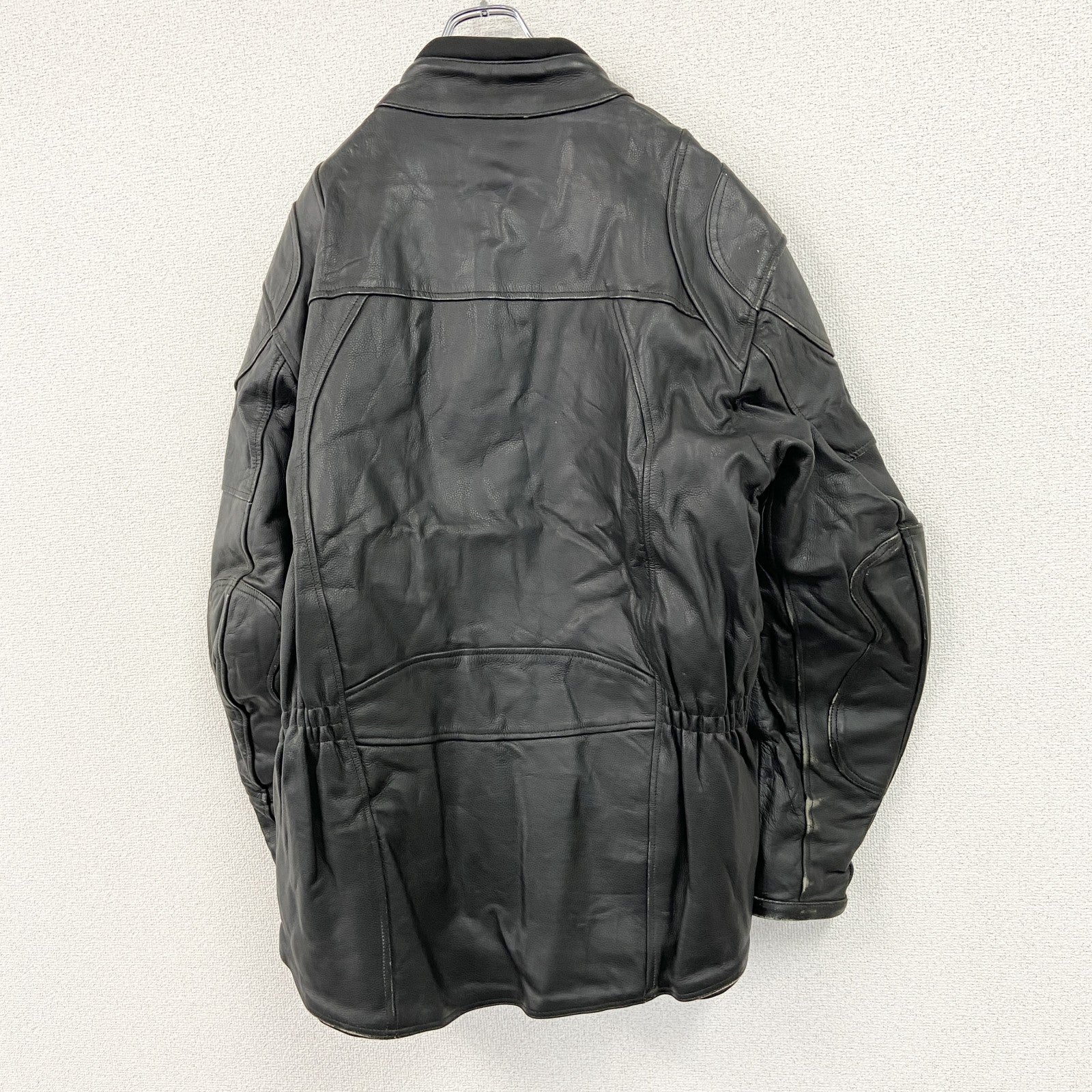 DRES　レザージャケット　ダブルライダースジャケット　ベルト付き　黒　ブラック　XXLサイズ
