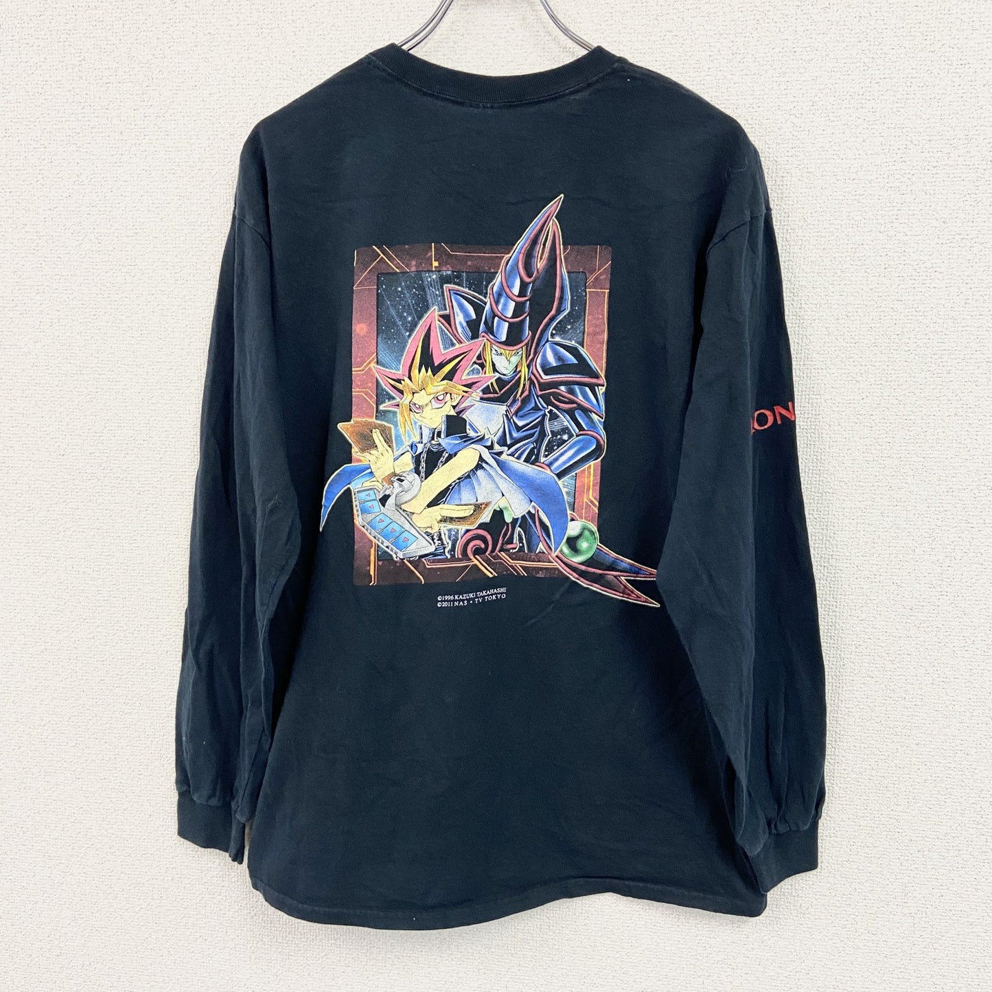 GILDAN　ギルダン　長袖アニメTシャツ/ロンT　遊戯王　黒　ブラック　Lサイズ