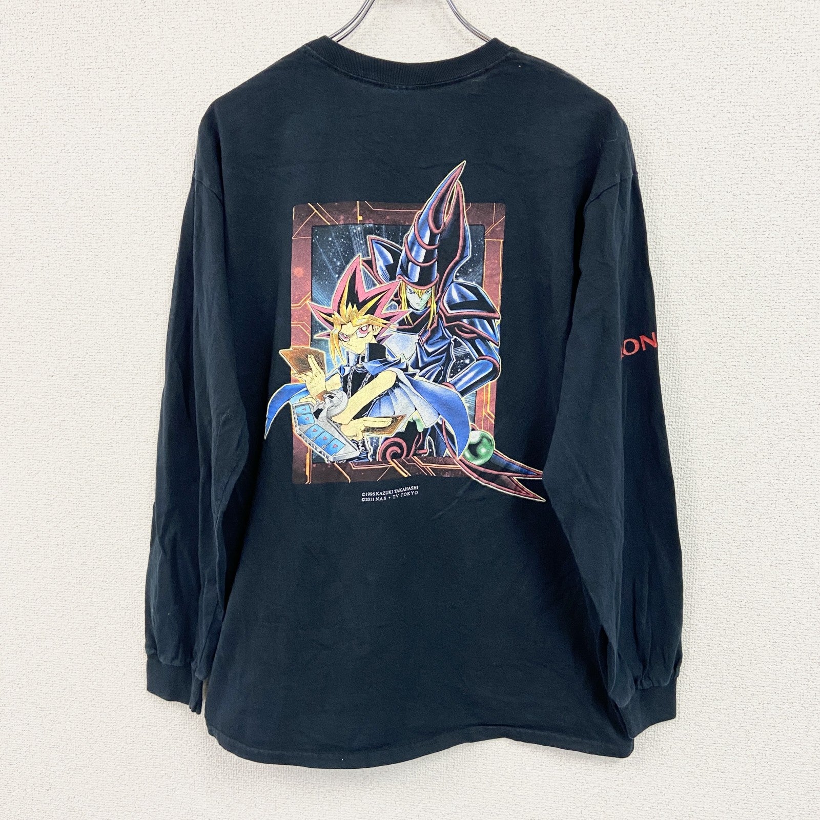 GILDAN　ギルダン　長袖アニメTシャツ/ロンT　遊戯王　黒　ブラック　Lサイズ