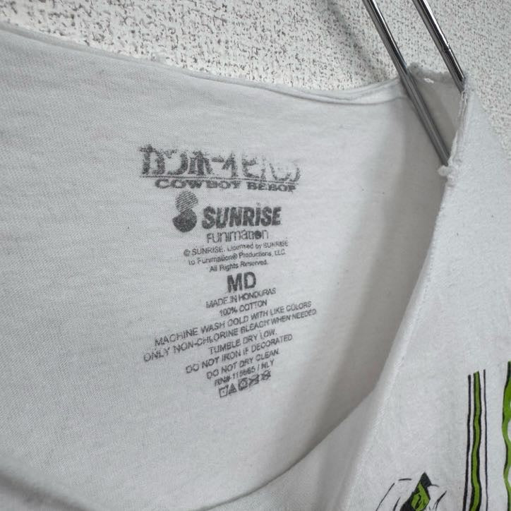 古着 used　カウボーイビバップ　COWBOY BEBOP　半袖アニメプリントTシャツ　カットオフ　白　ホワイト　Mサイズ