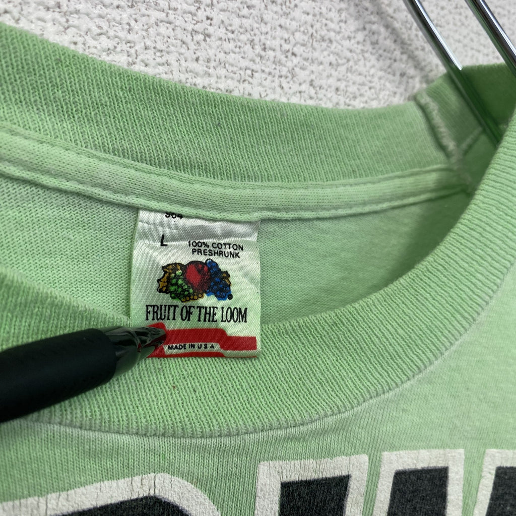 ～90s　FURUIT OF THE LOOM　フルーツオブザ ルーム　半袖Tシャツ　黄緑　グリーン　XLサイズ