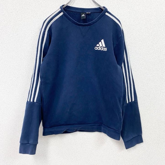 adidas　アディダス　スウェット/トレーナー　パフォーマンスロゴ　スリーストライプス　デカロゴ　前V　紺　ネイビー