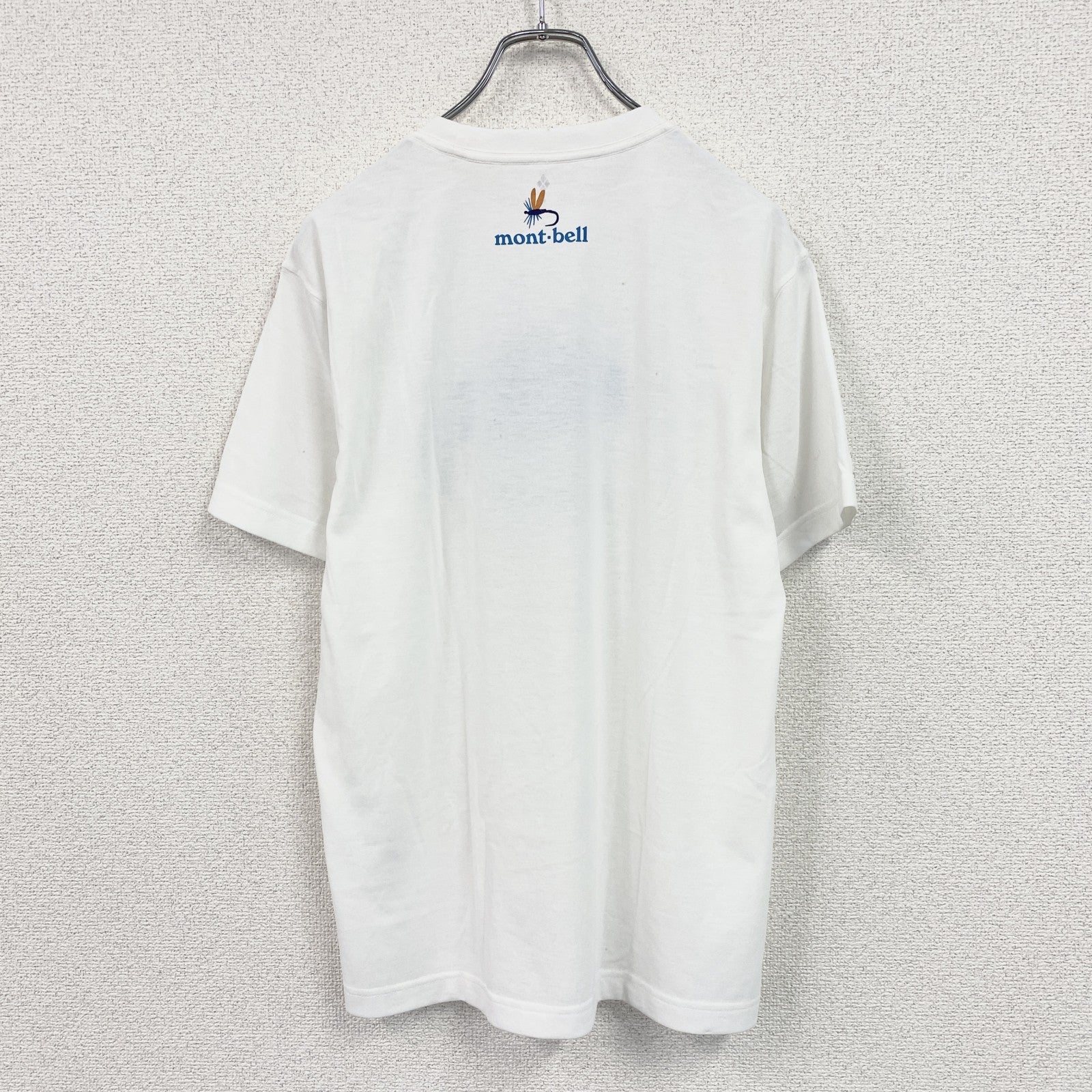 mont-bell　モンベル　半袖プリントアニマルTシャツ　デカロゴ　FISH　白　ホワイト　Mサイズ