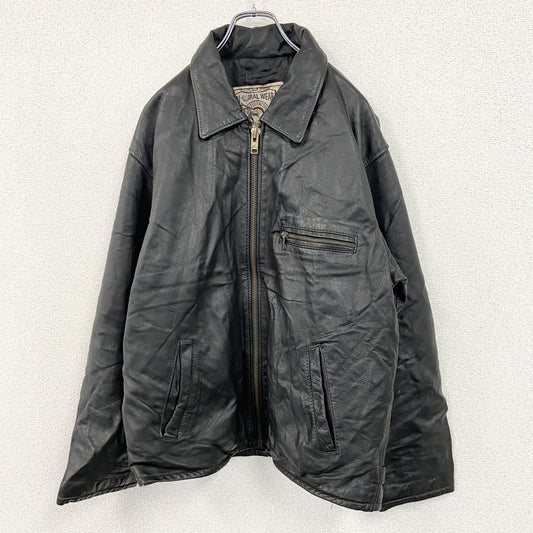 NATURAL WEAR　レザージャケット　シングルライダースジャケット　襟付き　茶　ダークブラウン　Mサイズ