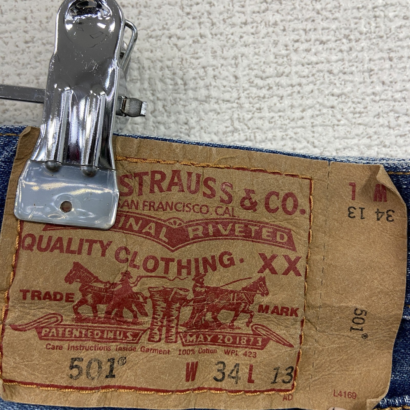 Levi's　リーバイス　501　ハーフデニムパンツ/ショートパンツ　ボタンフライ　インディゴ　W34サイズ