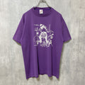 古着 used　80s 90s　ヴィンテージ　半袖プリントTシャツ　紫　パープル　レトロデザイン　シングルステッチ　Lサイズ