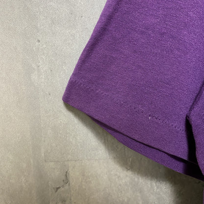古着 used　80s 90s　ヴィンテージ　半袖プリントTシャツ　紫　パープル　レトロデザイン　シングルステッチ　Lサイズ