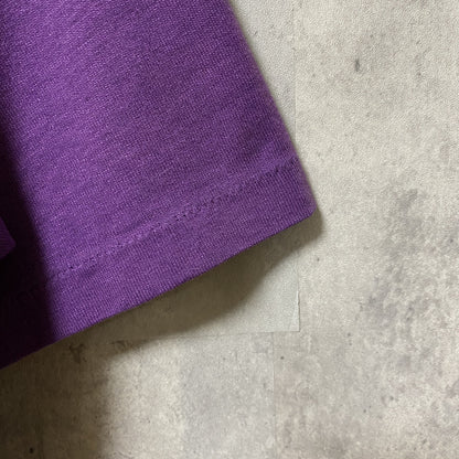 古着 used　80s 90s　ヴィンテージ　半袖プリントTシャツ　紫　パープル　レトロデザイン　シングルステッチ　Lサイズ