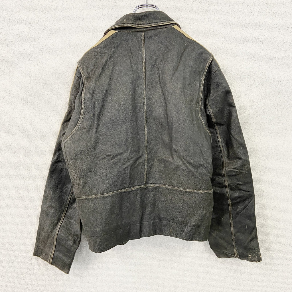 ANGELO LITRICO　レザージャケット　シングルライダースジャケット　襟付き　焦げ茶　ダークブラウン