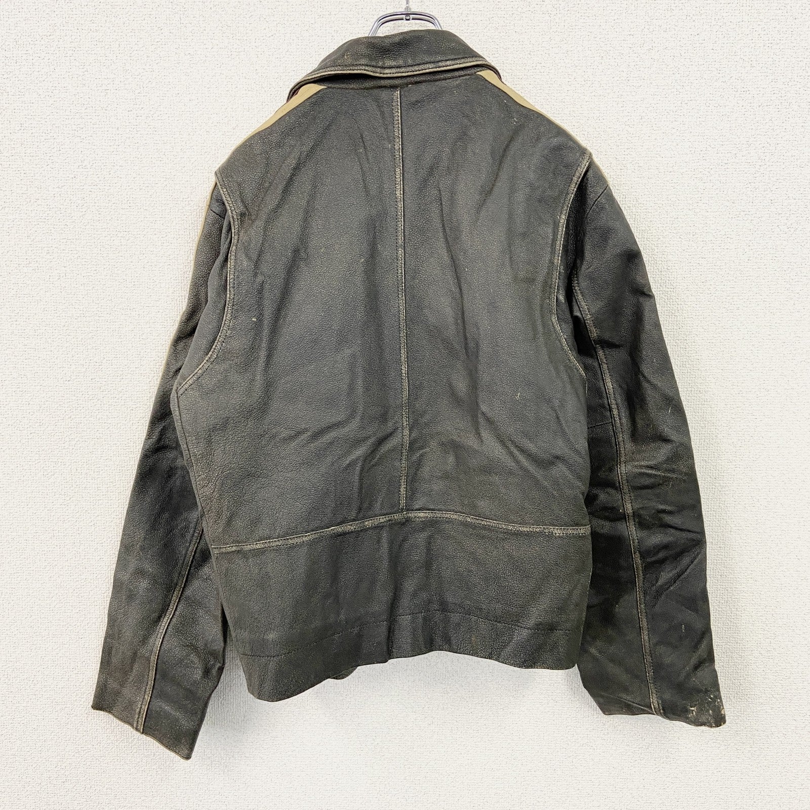 ANGELO LITRICO　レザージャケット　シングルライダースジャケット　襟付き　焦げ茶　ダークブラウン
