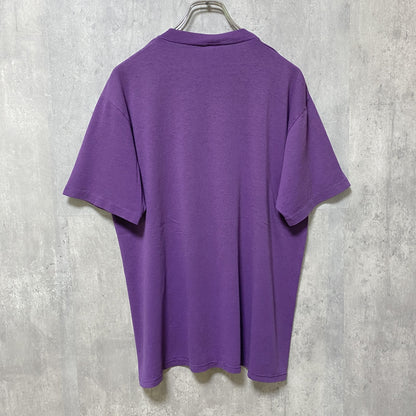 古着 used　80s 90s　ヴィンテージ　半袖プリントTシャツ　紫　パープル　レトロデザイン　シングルステッチ　Lサイズ