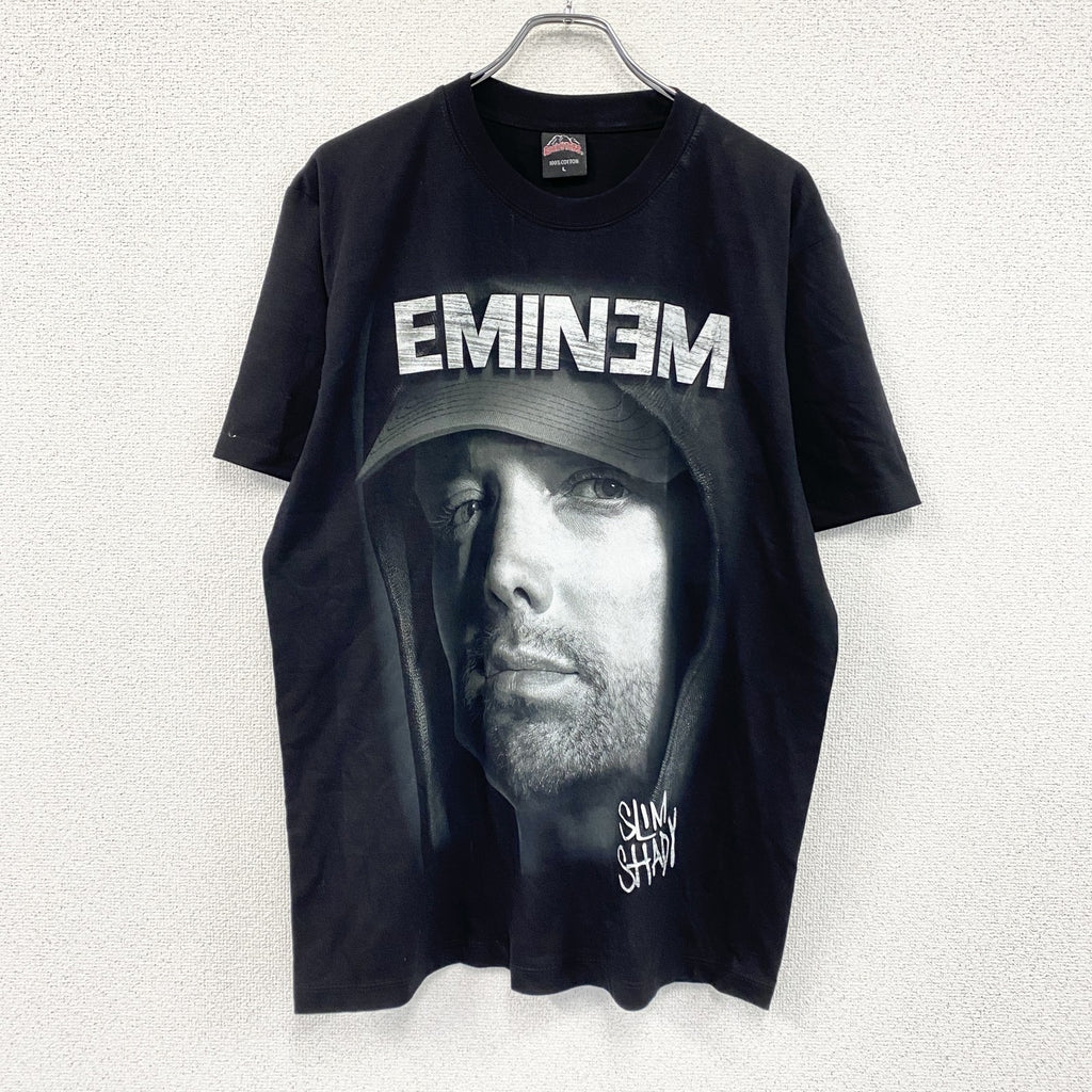 ROCK@TEES　EMINEM　エミネム　半袖プリントTシャツ　黒　ブラック　Lサイズ