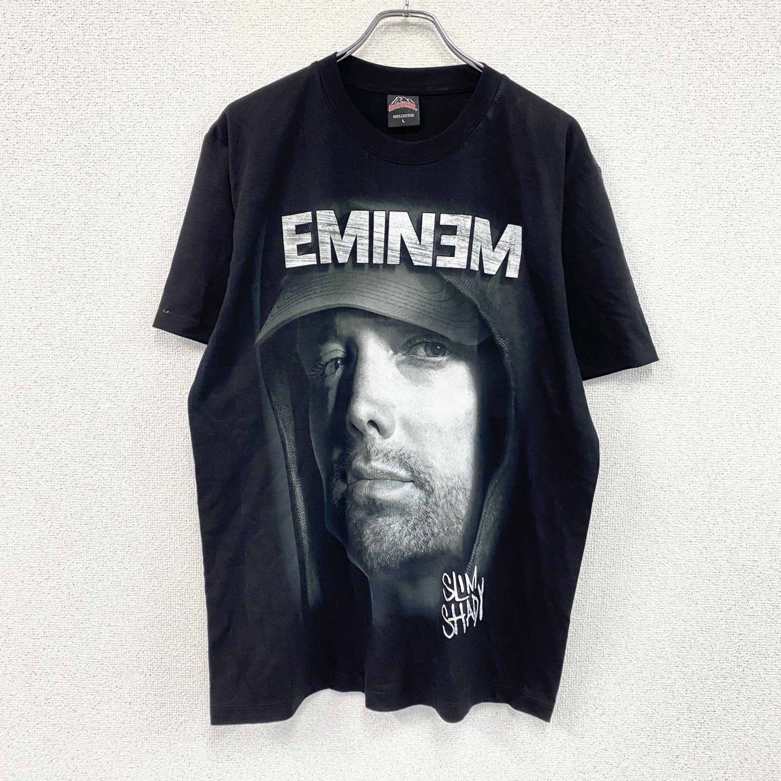 ROCK@TEES　EMINEM　エミネム　半袖プリントTシャツ　黒　ブラック　Lサイズ