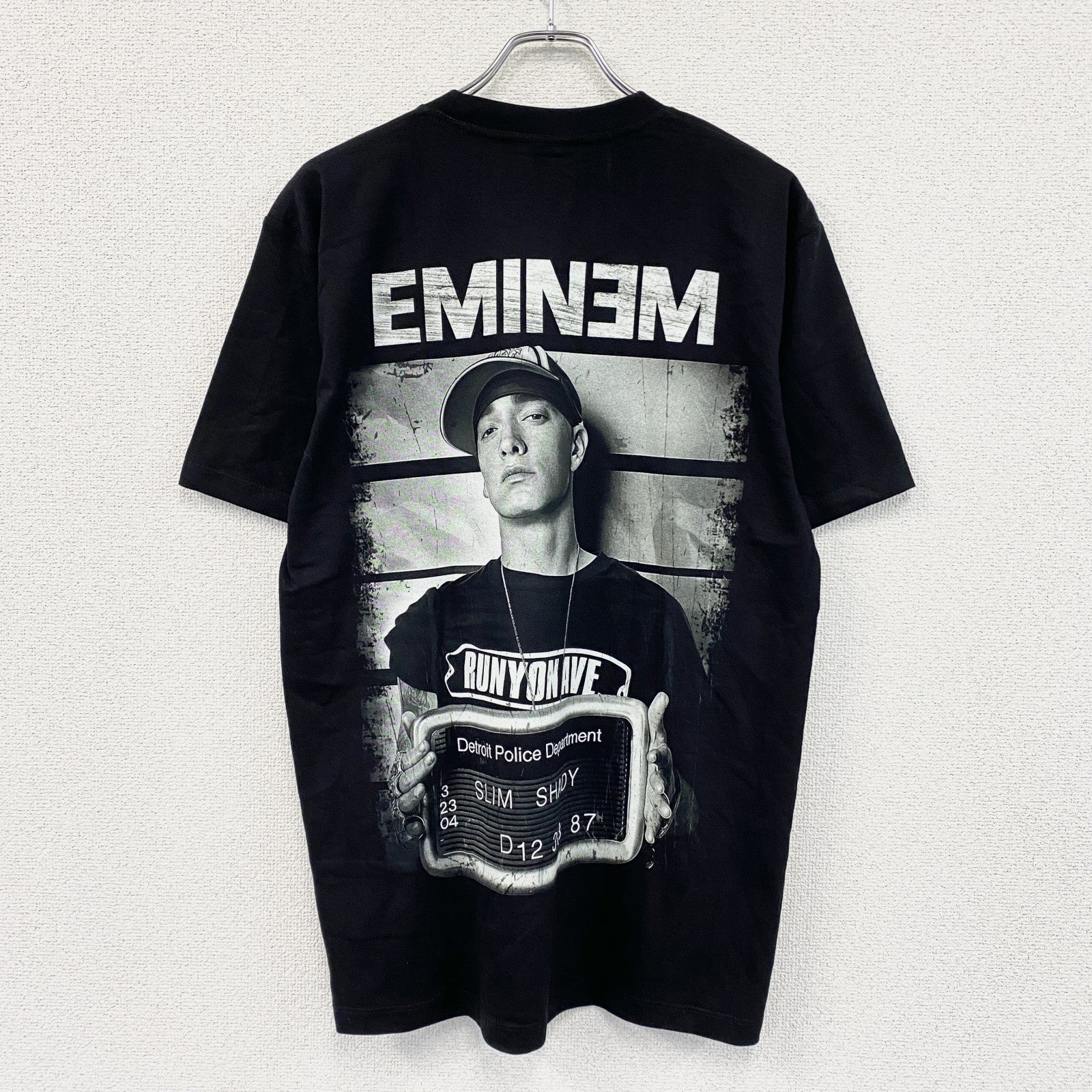 ROCK@TEES　EMINEM　エミネム　半袖プリントTシャツ　黒　ブラック　Lサイズ