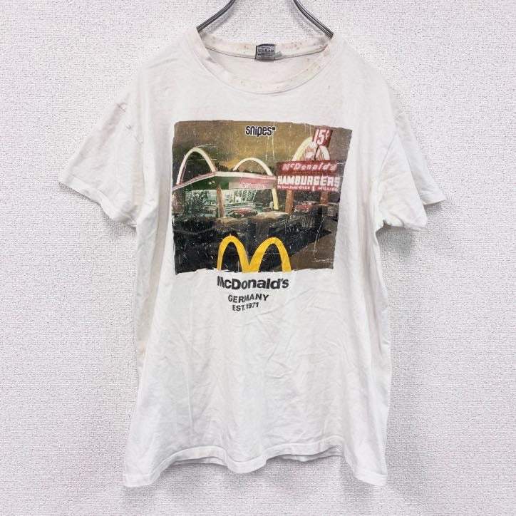 Snipes　#McFamily　マクドナルド　半袖プリントTシャツ　企業T　ユーロ　白　ホワイト　Lサイズ