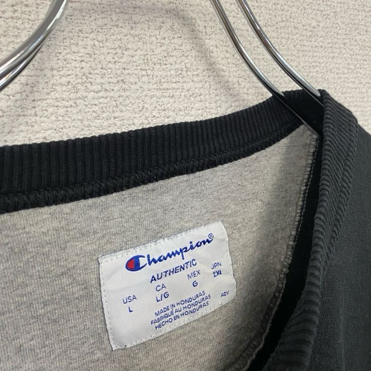 champion　チャンピオン　スウェット/トレーナー　ロゴ刺繡　黒　ブラック　Lサイズ