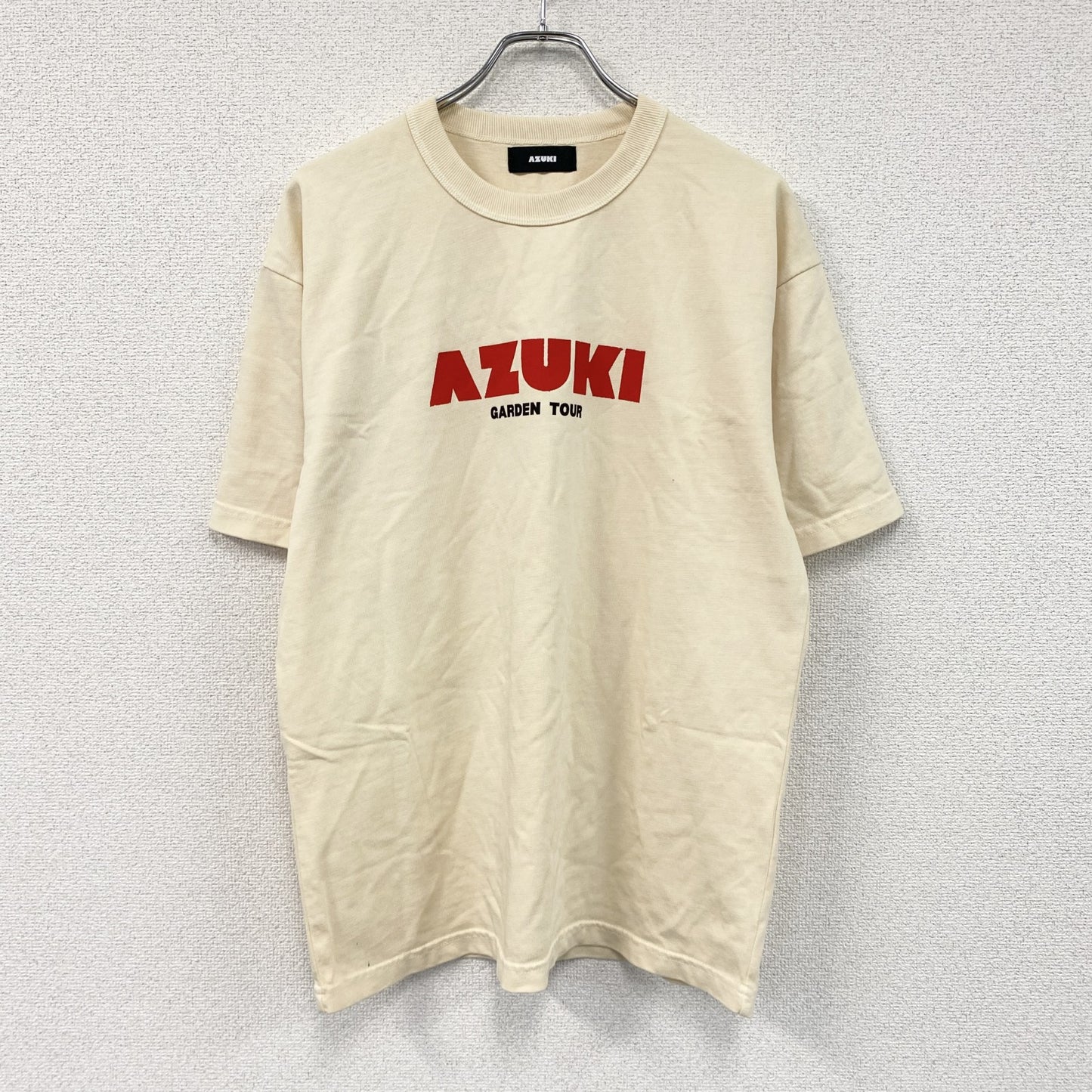 AZUKI　アズキ　半袖プリントTシャツ　ベージュ　Mサイズ