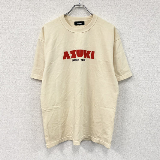 AZUKI　アズキ　半袖プリントTシャツ　ベージュ　Mサイズ