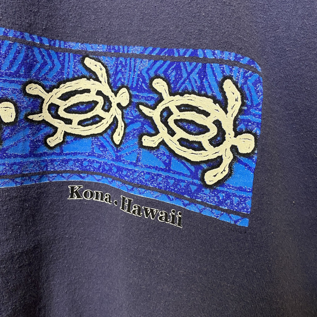 COTTON MAGIC　半袖プリントスーベニアTシャツ　フェード　クルーネック　ビックシルエット　紺　ネイビー　2XLサイズ
