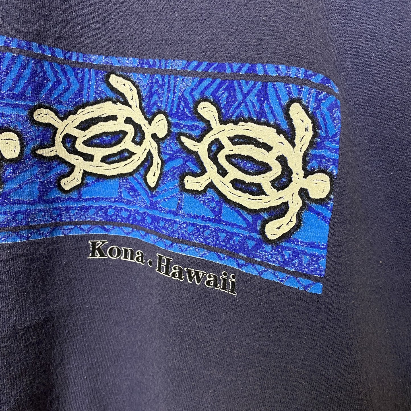 COTTON MAGIC　半袖プリントスーベニアTシャツ　フェード　クルーネック　ビックシルエット　紺　ネイビー　2XLサイズ