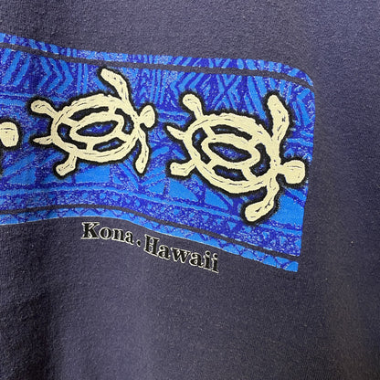 COTTON MAGIC　半袖プリントスーベニアTシャツ　フェード　クルーネック　ビックシルエット　紺　ネイビー　2XLサイズ